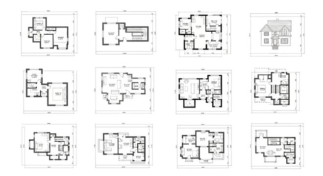 Collection of house floor plans