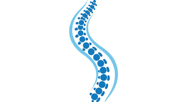 Spine with blue discs and vertebrae