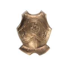 Obraz premium golden knight armor on a white isolated background 