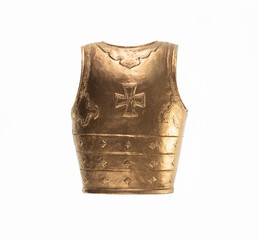 Obraz premium golden knight armor on a white isolated background 
