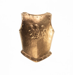 Obraz premium golden knight armor on a white isolated background 