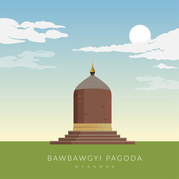 Pyu city-states - Bawbawgyi Pagoda Sri Ksetra- Myanmar - Stock Illustration