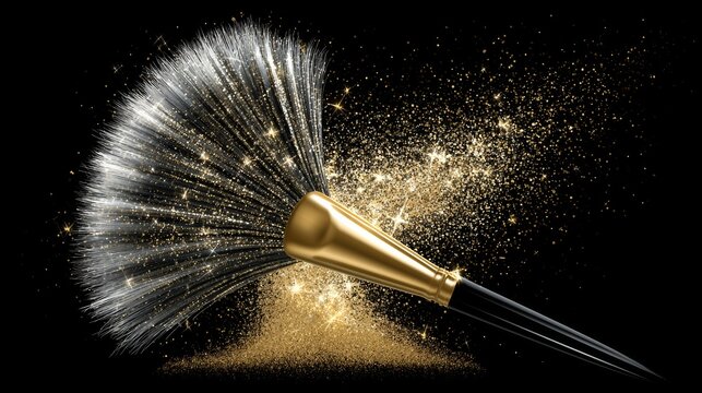 Soft Powder Brush with Sparkling Cosmetic Dust 324