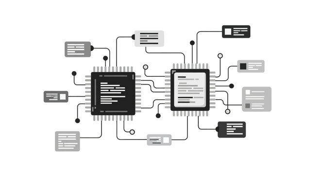A technical diagram of computer hardware components and their connections.
