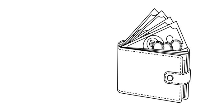 leather wallet with money and coins