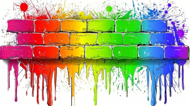 Rainbow Paint Stroke and Vibrant Color Design 602