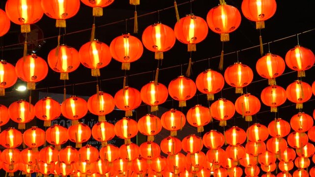 Decoration of Red lanterns during Lunar New Year