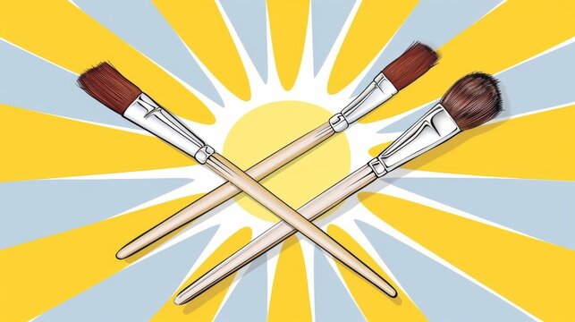 Home Painting Brush and Renovation Tool Illustration 706