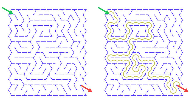 Maze design, intricate pattern, abstract background, creativity concept