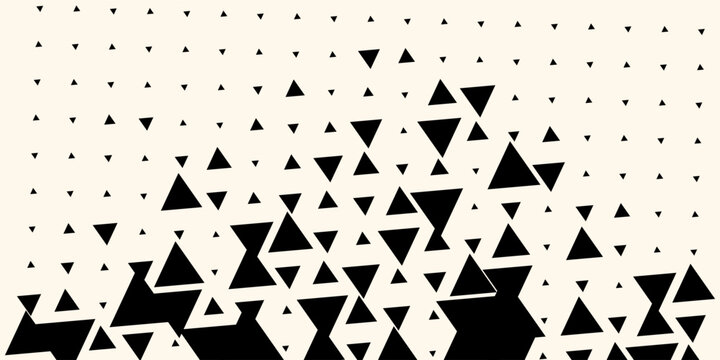Triangle Shapes Vector Abstract Geometric Technology Background. Radial Composition Halftone Frame Triangular Retro Simple Pattern. Minimal Style Dynamic Tech Wallpaper