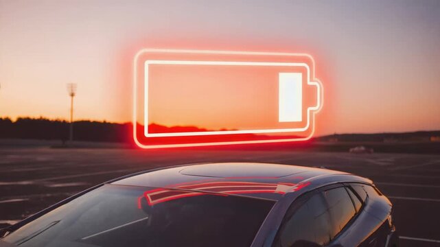 Electric car with a low battery.