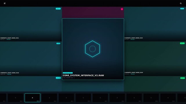 Futuristic digital motion featuring hexagon graphics and dynamic interface elements for technology and innovation themes.