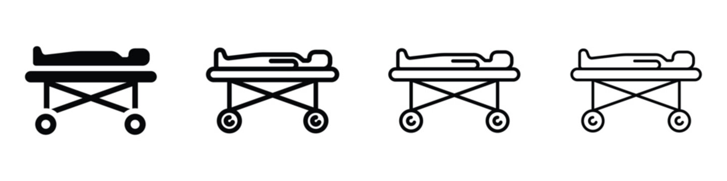 Medical stretcher with a body icon for emergency transport and healthcare services