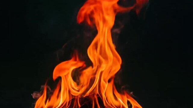 Vibrant orange flames rising upwards.