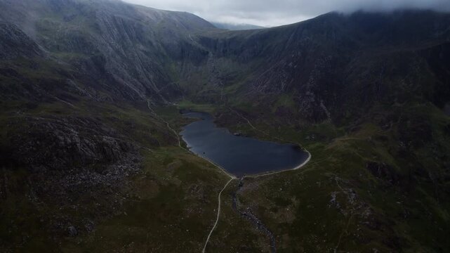 Dark Mountain Tarn in a Dramatic Glacial Amphitheatre, Snowdonia