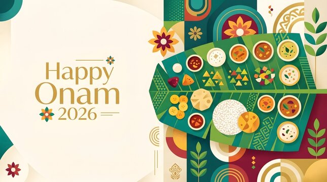 Onam sadhya feast served on banana leaf with rice curry and traditional dish