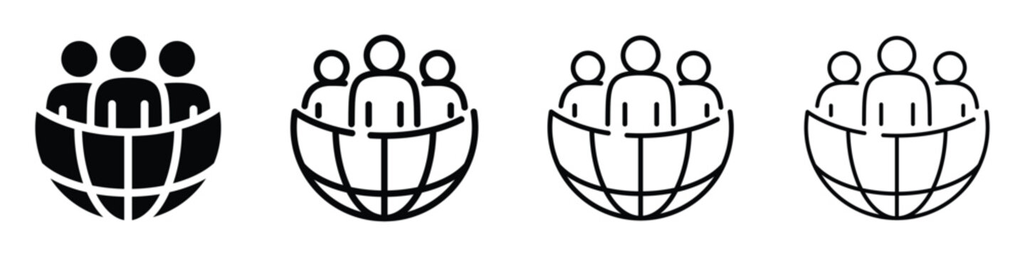 Global community icon representing people united around the world