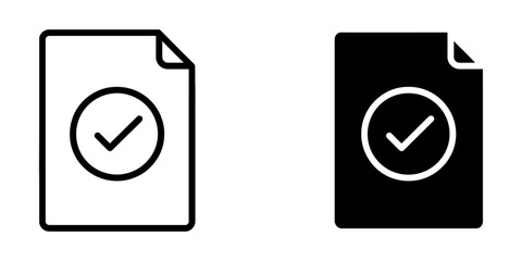 File success approval tick mark icon set with document approved verified © Husna Studio