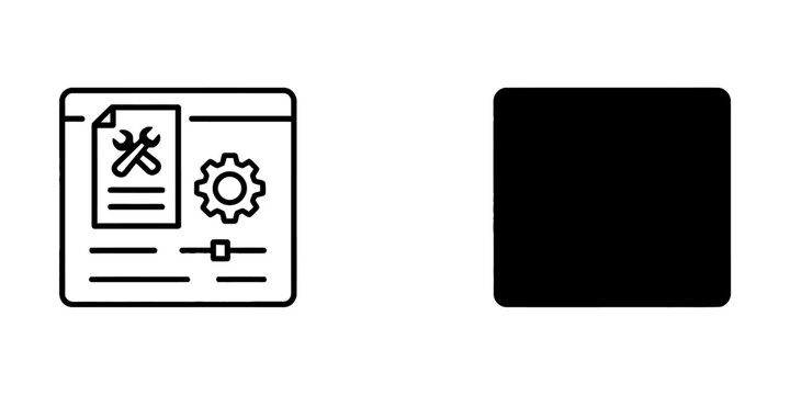 Settings configuration file icon set with settings configuration document