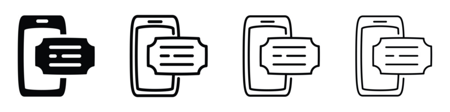Digital ticket icon on smartphone screen for mobile event access