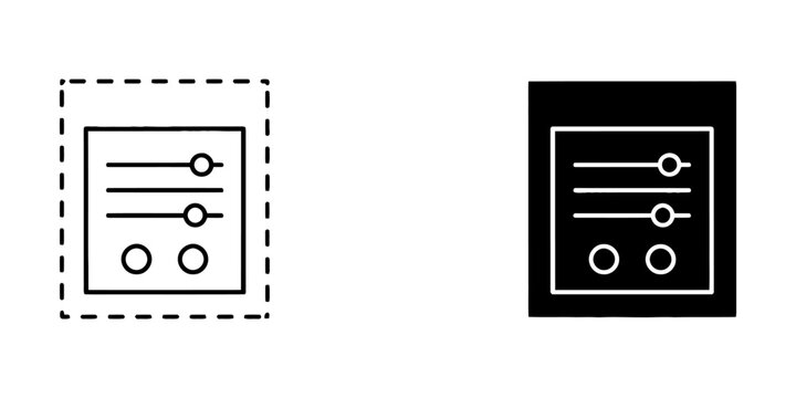 Interface settings control icons set with settings interface configuration
