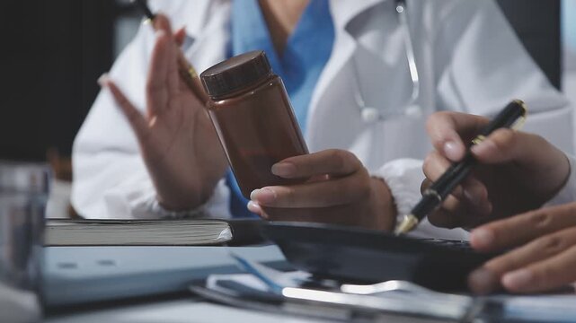 Thoughtful doctors having meeting in hospital