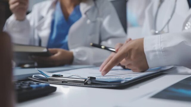 Thoughtful doctors having meeting in hospital