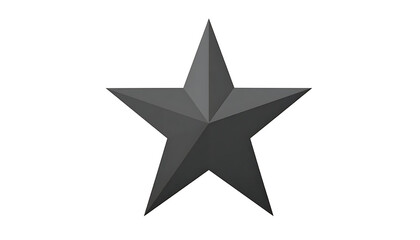 Obraz premium Isolated grey metallic five-pointed star shape, metallic gradient, 3d render, simple geometric element