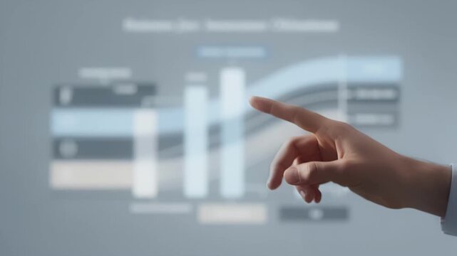 Medium shot of a hand pointing to a blurred schematic illustrating fixed income asset buckets underpinning longterm insurance obligations