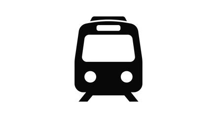 Front view of a train silhouette railroad © Sogir