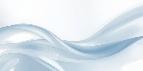 Naklejka premium Clean futuristic corporate backdrop with dynamic ice blue flowing ribbons for website header.