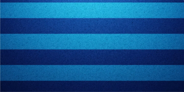 Classic blue striped background with alternating dark navy and bright azure horizontal bars.