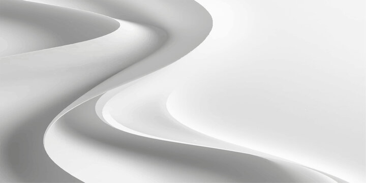 Modern abstract 3D background with fluid white architectural curves