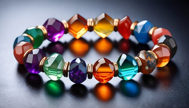 colorful gemstone bracelet featuring chunky stones in various shapes and hues perfect for adding vibrant touch to any outfit