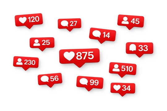 Social Media Notifications and Engagement Indicators on Digital Screen