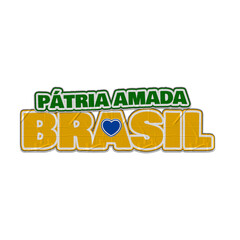 Pátria amada Brasil. Copa do Mundo de Futebol. Copa do Mundo 2026. Seleção brasileira. Estilo sticker. Hexa. © Maressa