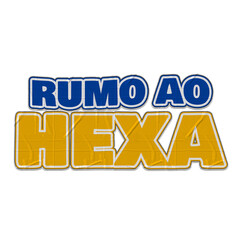 Rumo ao Hexa. Copa do Mundo de Futebol. Copa do Mundo 2026. Seleção brasileira. Estilo sticker. © Maressa