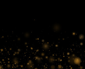 Shimmering gold particles drift slowly over a transparent background. Warm light reflections add depth and magical celebration mood. Premium festive texture. © dedstock