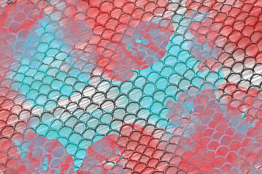 Pink and Teal Reptile Scale Pattern Leather Texture