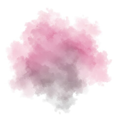 Fototapeta premium Abstract pink and gray watercolor blob isolated on transparent background