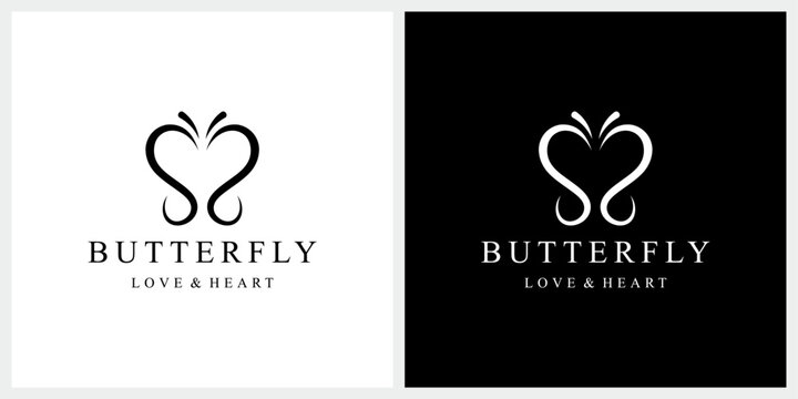 Initial letter SS beauty flying butterfly for beauty elegant logo design