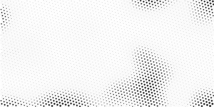 Polka dot halftone pattern. Gradient dots background. Modern dotted illustration. Abstract curves. Points backdrop. Pixel apt. Spotted pattern. Monochrome grunge template