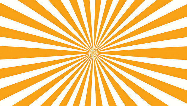 Orange and white sunburst pattern, radiating lines from center, abstract geometric background, energetic and dynamic