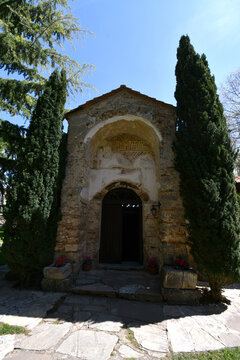 Veljusa, Strumica, Macedonia. April 10, 2026. Church at the Monastery of Theotokos the Merciful - Eleusa. The church was build in 1080 by the monk.
