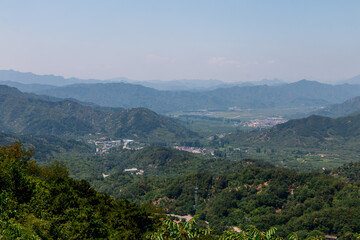 Fototapeta premium View of the mountains near the Great Wall of China. Beautiful mountain landscape. Asia.