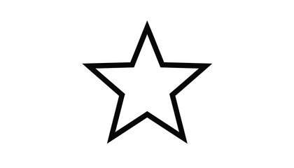 Obraz premium Outline star shape, simple geometric element, five pointed star symbol, graphic design icon, clean vector shape