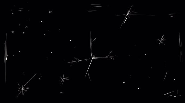 Animation of cracks in a lacquered surface on a black background. Effect of wear, cracking, and rough texture in 4K with alpha channel.