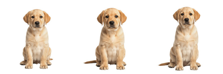 Adorable Golden Labrador Retriever Puppy Dog Set Isolated on Transparent PNG Background Loyal Domestic Canine Pedigree Animal Veterinary Pet Care Asset © Zra