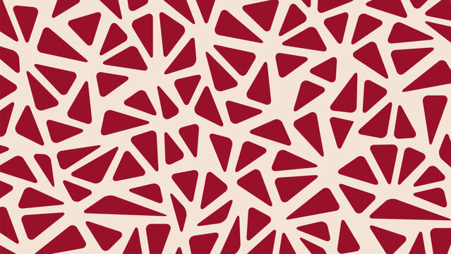 Abstract Geometric Rounded Triangle Pattern Background Red and Beige. Vector Illustration