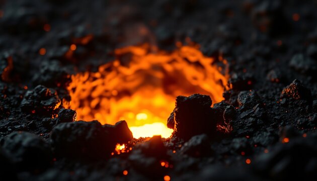 Extreme macro of a glowing molten weld pool cooling into dark solid slag.